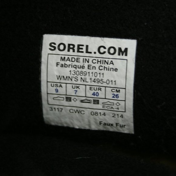 Sorel Ladies 9 Winter Carnival Black Waterproof Duck Felt Snow Boots NL1495-011 - Picture 8 of 12